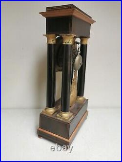 Ancienne Pendule Horloge à colonne, Marqueterie Charles X, mouvement PONS