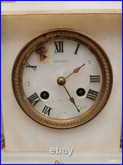 Ancienne Pendule Horloge mécanique JAPY et ses 2 bougeoirs chandeliers