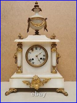 Ancienne Pendule Horloge mécanique JAPY et ses 2 bougeoirs chandeliers
