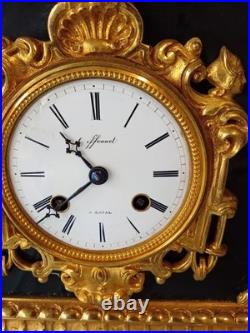 Ancienne Pendule Marbre Et Bronze Dore A Fil Louis Philippe French Antique