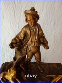 Ancienne Pendule Marbre Et Bronze Dore A Fil Louis Philippe French Antique