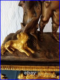 Ancienne Pendule Marbre Et Bronze Dore A Fil Louis Philippe French Antique