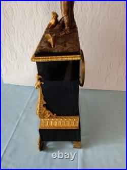 Ancienne Pendule Marbre Et Bronze Dore A Fil Louis Philippe French Antique