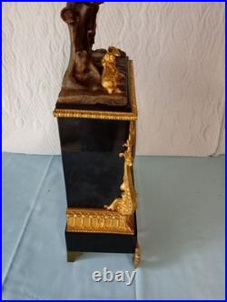 Ancienne Pendule Marbre Et Bronze Dore A Fil Louis Philippe French Antique