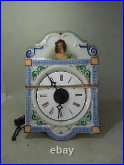 Ancienne Pendule Murale En Faience