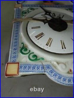 Ancienne Pendule Murale En Faience