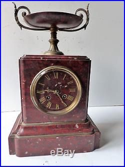 Ancienne Pendule Napoleon III Marbre Mouvement Japy