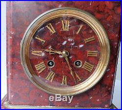 Ancienne Pendule Napoleon III Marbre Mouvement Japy