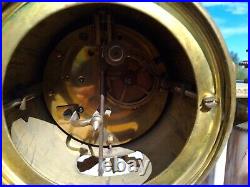 Ancienne Pendule Pendulette Horloge A Colonne Portique En Marbre XIX