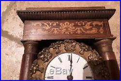 Ancienne Pendule Portique Colonne Charle X/ Horloge /a Restaurer/rollin