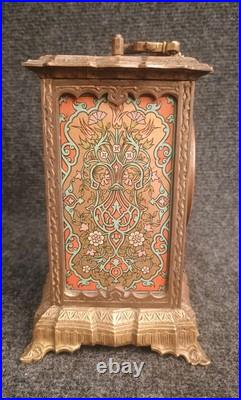 Ancienne Pendule Réveil Art Nouveau Fin 19e Japy Bronze Laiton Pendule Officier