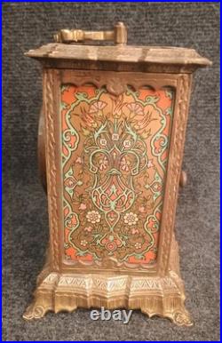 Ancienne Pendule Réveil Art Nouveau Fin 19e Japy Bronze Laiton Pendule Officier