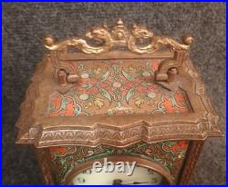Ancienne Pendule Réveil Art Nouveau Fin 19e Japy Bronze Laiton Pendule Officier