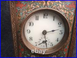 Ancienne Pendule Réveil Art Nouveau Fin 19e Japy Bronze Laiton Pendule Officier
