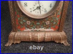 Ancienne Pendule Réveil Art Nouveau Fin 19e Japy Bronze Laiton Pendule Officier
