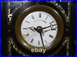 Ancienne Pendule Reveil Napoleon III Marqueterie Nacre Clock Pendulum Orologio