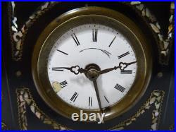 Ancienne Pendule Reveil Napoleon III Marqueterie Nacre Clock Pendulum Orologio