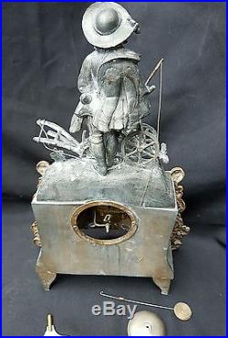 Ancienne Pendule Xixe Bronze Dore Le Petit Laboureur Napoléon III