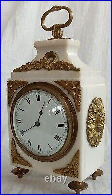 Ancienne Petite Pendule D Officier Marbre Et Bronze/Old French Clock Pendulum