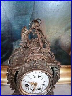 Ancienne horloge, garniture de cheminée en bronze NAPOLEON III