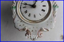 Ancienne horloge murale Forêt noire porcelaine pendule (43828)