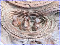 Ancienne horloge murale foret noire BRIENZ bois sculpté black forest nest bird