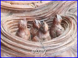 Ancienne horloge murale foret noire BRIENZ bois sculpté black forest nest bird