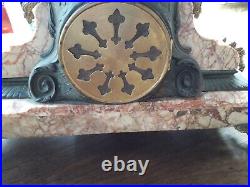 Ancienne partie de pendule en marbre clock horloge fireplace old mécanisme