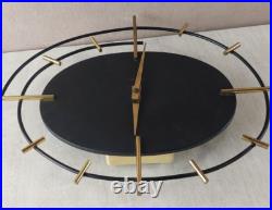 Ancienne pendule ORTF Vedette, en fer et laiton, 1950