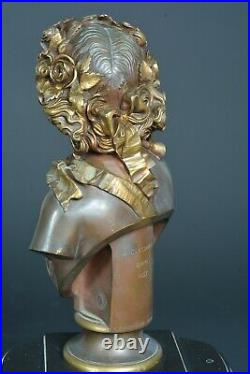 Ancienne pendule bronze doré Barbedienne Allégorie printemps portrait nymphe 19e