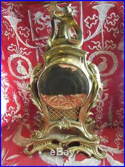 Ancienne pendule cartel bronze XIXe LOUIS XV rocaille mantel clock napoleon III