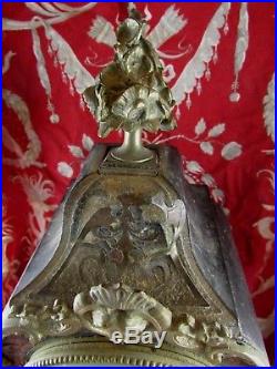 Ancienne pendule cartel style boule marqueterie 19e napoleon III mantel clock