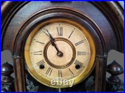 Ancienne pendule horloge acajou Ansonia