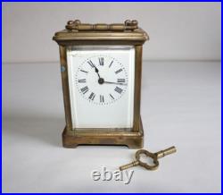 Ancienne pendulette d'officier, laiton verre biseauté, à restaurer, hauteur 11 c