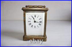 Ancienne pendulette d'officier, laiton verre biseauté, à restaurer, hauteur 11 c