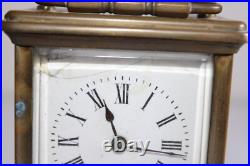 Ancienne pendulette d'officier, laiton verre biseauté, à restaurer, hauteur 11 c