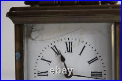 Ancienne pendulette d'officier, laiton verre biseauté, à restaurer, hauteur 11 c