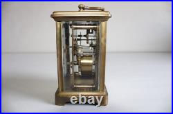 Ancienne pendulette d'officier, laiton verre biseauté, à restaurer, hauteur 11 c