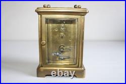 Ancienne pendulette d'officier, laiton verre biseauté, à restaurer, hauteur 11 c
