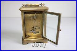 Ancienne pendulette d'officier, laiton verre biseauté, à restaurer, hauteur 11 c