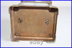 Ancienne pendulette d'officier, laiton verre biseauté, à restaurer, hauteur 11 c