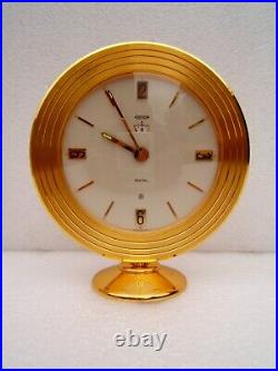 Ancienne pendulette pendule JAEGER LECOULTRE vers 1960 bronze 8 jours