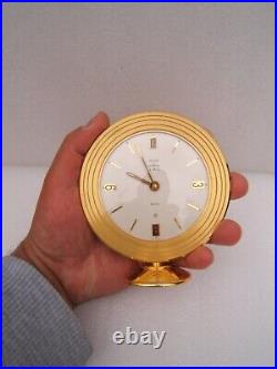 Ancienne pendulette pendule JAEGER LECOULTRE vers 1960 bronze 8 jours