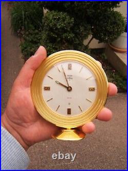 Ancienne pendulette pendule JAEGER LECOULTRE vers 1960 bronze 8 jours