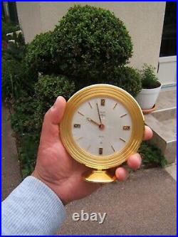 Ancienne pendulette pendule JAEGER LECOULTRE vers 1960 bronze 8 jours