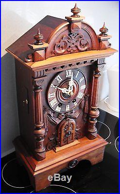 Antique Black Forest Trumpeter Clock Gordian Hettich Sohn PENDULE AUTOMATE RARE