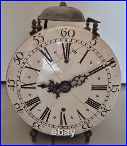 Antique Pendule Horloge Lanterne XVIIIe Capucine Non testé