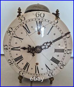 Antique Pendule Horloge Lanterne XVIIIe Capucine Non testé