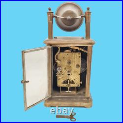 Antique Pendulette réveil horloge officier religieux sonnerie cloche église