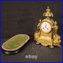 Antique horloge en bronze doré pendula de bureau 19ème 800 antiquité céramique